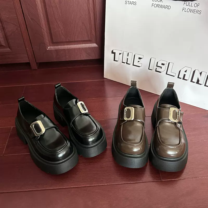厚底增高英伦风小皮鞋女2025新款春秋百搭配裙子玛丽珍乐福鞋单鞋