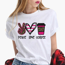 T-shirt Graphic Printed T Shirt Women Short Sleeve Peace Lov