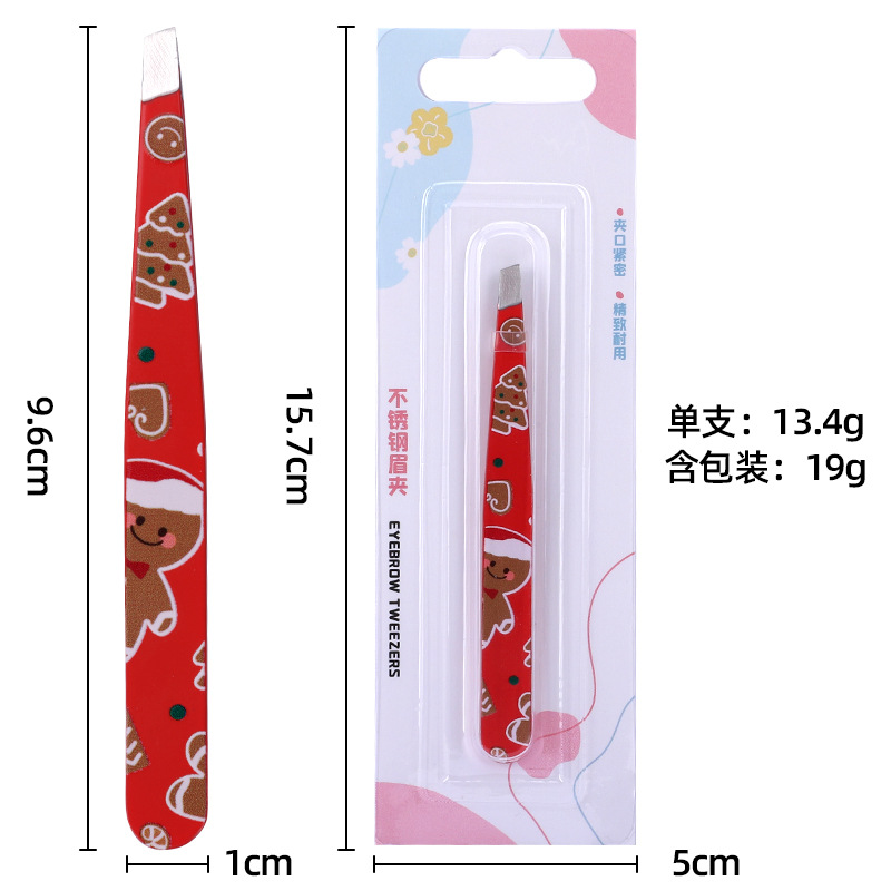 Nueva serie de Navidad ceja pinzas de cejas pequeñas pinzas de cejas empaque exquisito cejas pinzas de cejas al por mayor transfronterizo para cejas pinzas