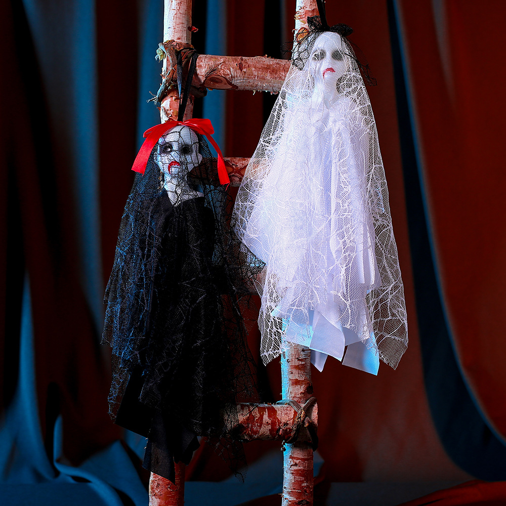 Decoraciones de Halloween fantasmas novia colgando fantasmas casa embrujada fiesta horrores accesorios decoración cráneo colgando fantasmas transfronterizos