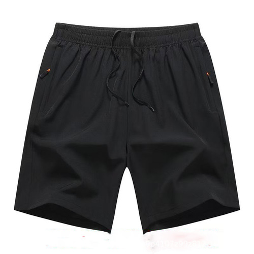 High-end ice silk men's quarter pants, loose large size new middle-aged and elderly father's shorts, summer men's quarter beach pants
