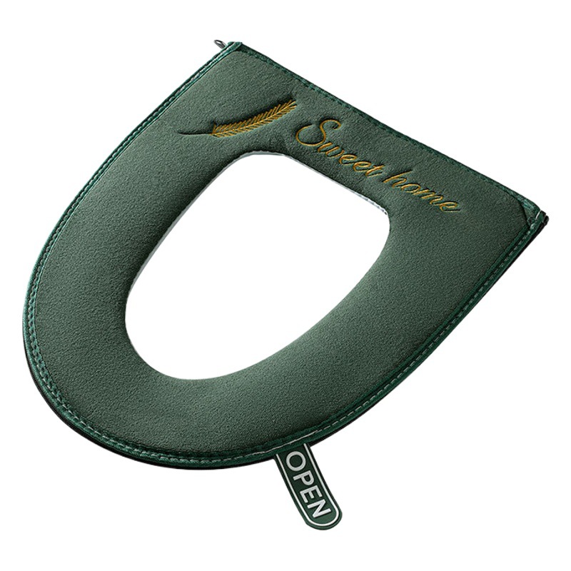 2021 nuevo asiento de inodoro para el hogar engrosado cubierta de inodoro de felpa cremallera con mango cubierta de asiento de inodoro lavable