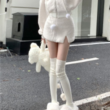 仿羊羔毛纯欲风开衫外套两件套女新款秋冬高腰半身裙套装短裙