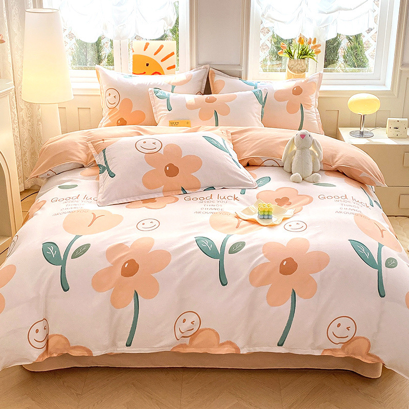 [Algodón puro suave y agradable para la piel] Algodón 100% algodón de cuatro piezas para niños sábanas de dibujos animados Funda de edredón Funda de edredón Chico