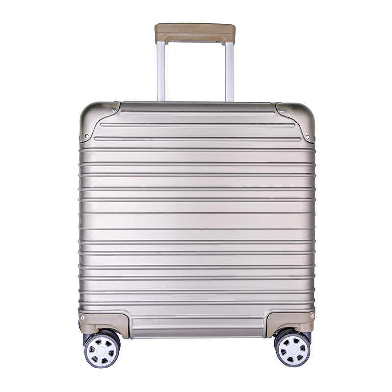 Business all-aluminum magnesium alloy trolley case universal wheel computer case 18 inch travel metal hard case luggage boarding case