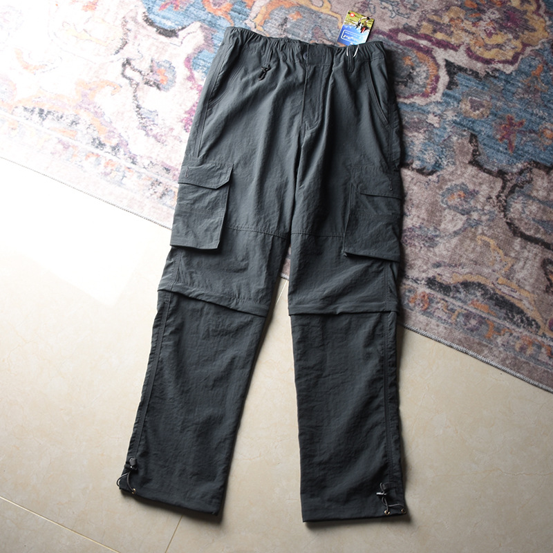 Pantalones de verano delgados desmontables de dos secciones Pantalones de secado rápido de hombre Pantalones de trabajo de hombre Pantalones rectos sueltos Pantalones de hombre