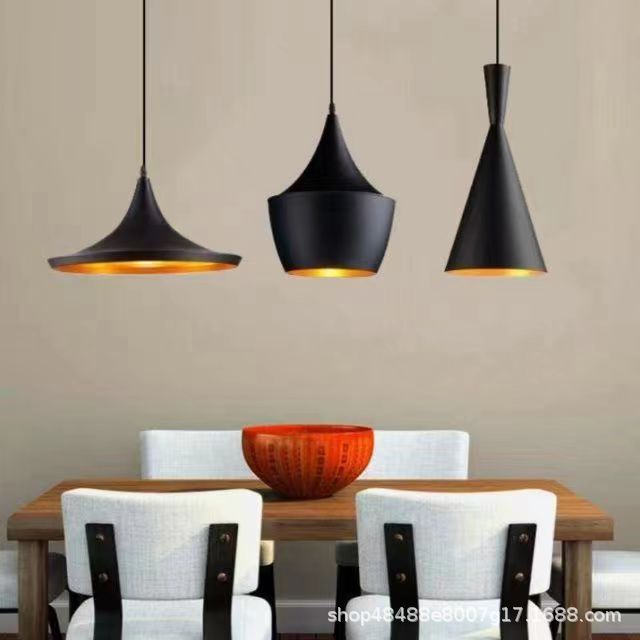 Instrumento musical creativo simple lámpara de tres cabezas nórdico arte retro café lámpara de bar restaurante occidental lámpara de una sola cabeza pequeña lámpara