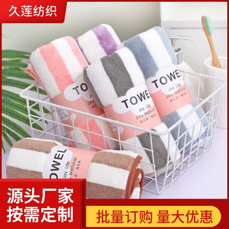 Оптовая Продажа с фабрики вязаный коралловый бархатный полотенцесушитель 5 юаней Впитывающее широкое полотенце Внешняя торговля Подарочное полотенце