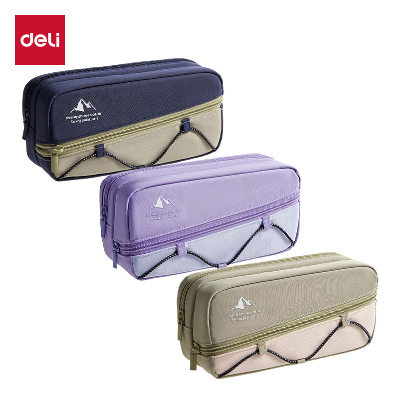 BC483 Bolsa de lápiz compuesta de cremallera oblicuo (color aleatorio)