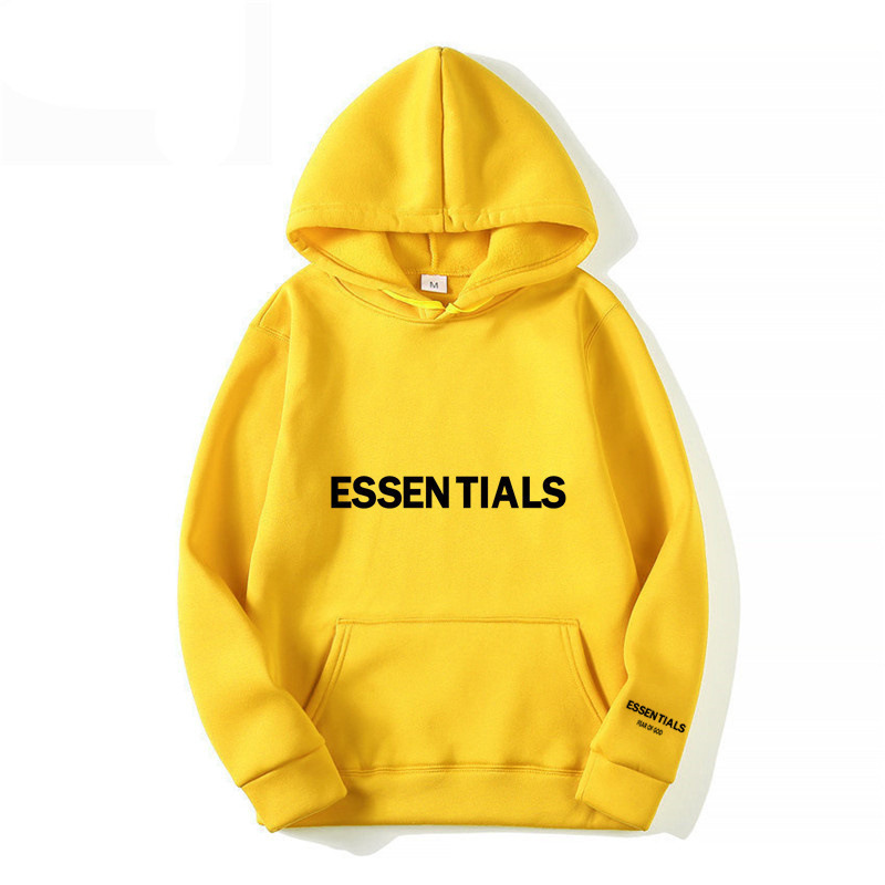 Fear of God Multi-Line Essentials Trendyy New Chest Logo Laminated Double Hooded Sweatshirt Fog Fear of God Multi-Line Essentials Trendyy New Chest Logo Laminated Double Hooded Sweatshirt Fog