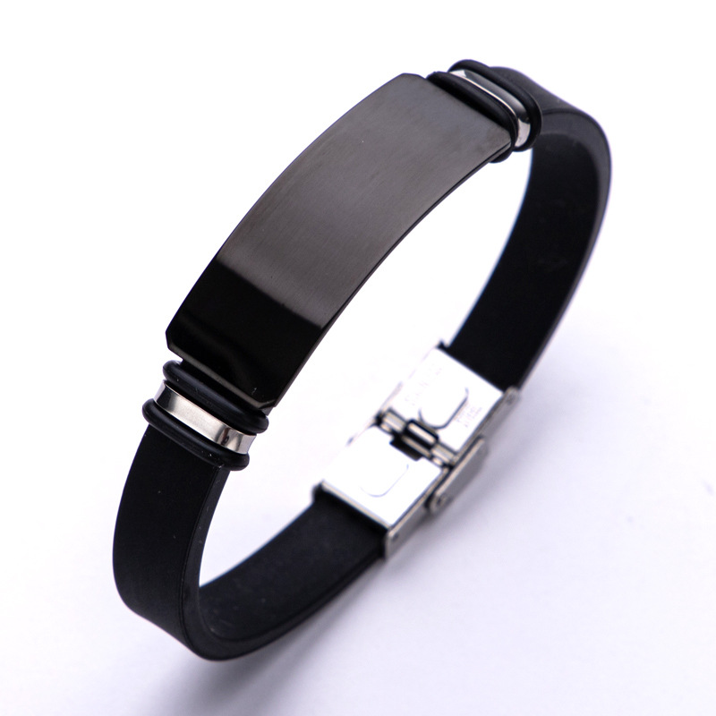 Ventas transfronterizas de caliente Europa y América personalidad simple pulsera de baloncesto de acero de aluminio pulsera de acero inoxidable