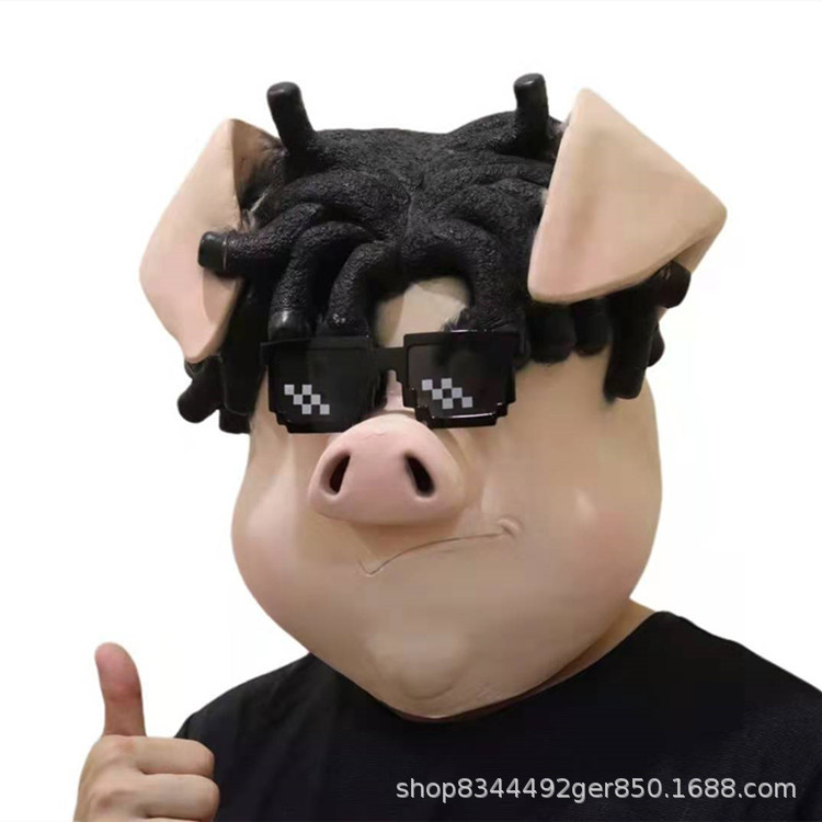 Nuevo cerdo cabeza cubierta máscara arena talla divertido animal látex rendimiento cabeza cubierta Tianpeng Marshal cerdo segundo hermano divertido rendimiento
