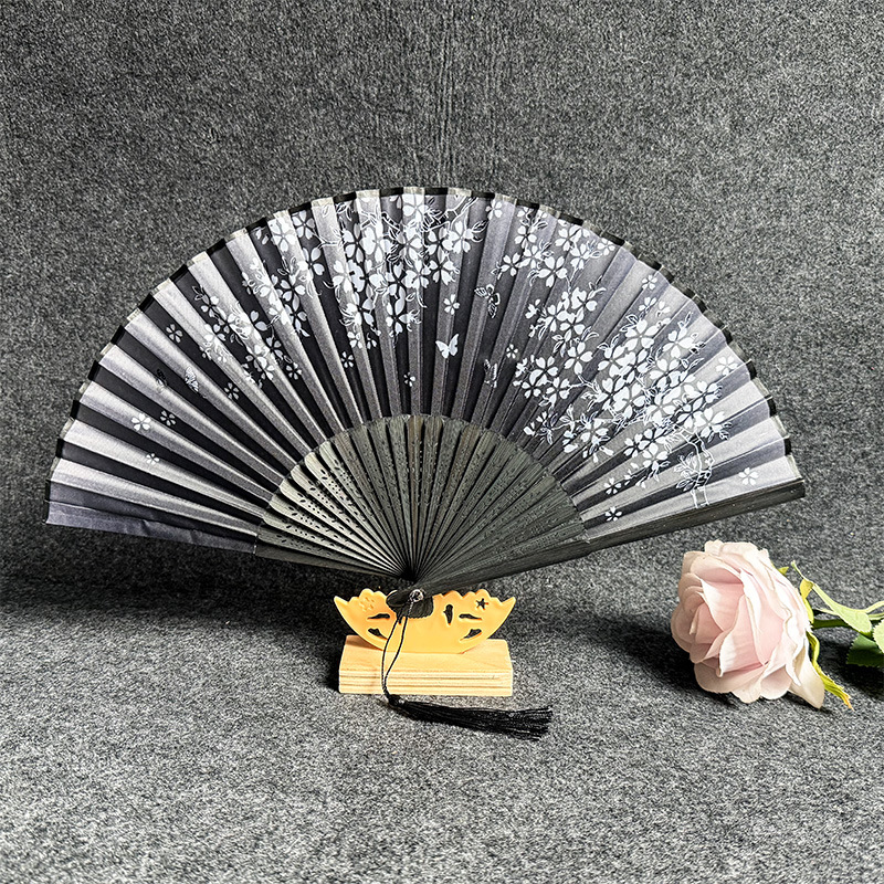  Abanico plegable de estilo antiguo - Para hombre/mujer, abanico de baile clásico, accesorio para fotografía de trajes antiguos/Hanfu, abanico plegable hecho a mano al estilo chino