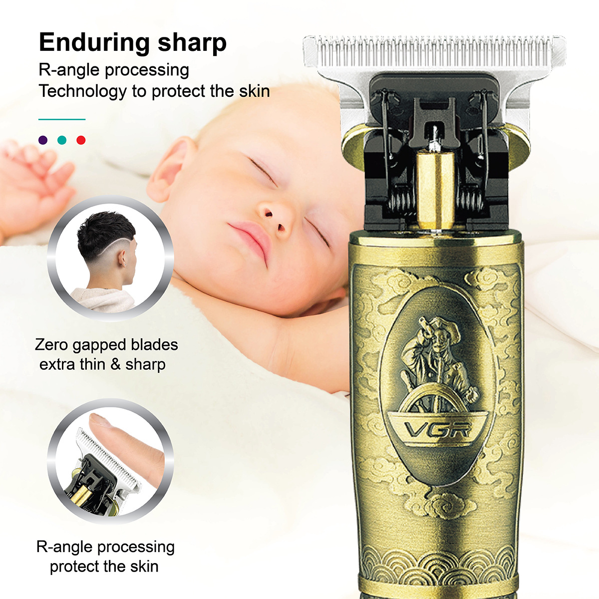 VGR091 Oil Head Razor Hair Cutter t9 Electric Hair Trimmer Cross-Border New Product Professional Salon Hair Cutter Electric Hair Cutting Machine