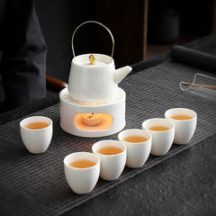 提梁壺陶磁器急須カンフー暖茶炉単壺煮茶器ろうそく加熱ベース白磁温茶炉セット