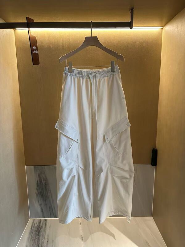 alo女式伞兵工装阔腿裤女秋2025新款高腰宽松垂感直筒运动休闲裤|undefined