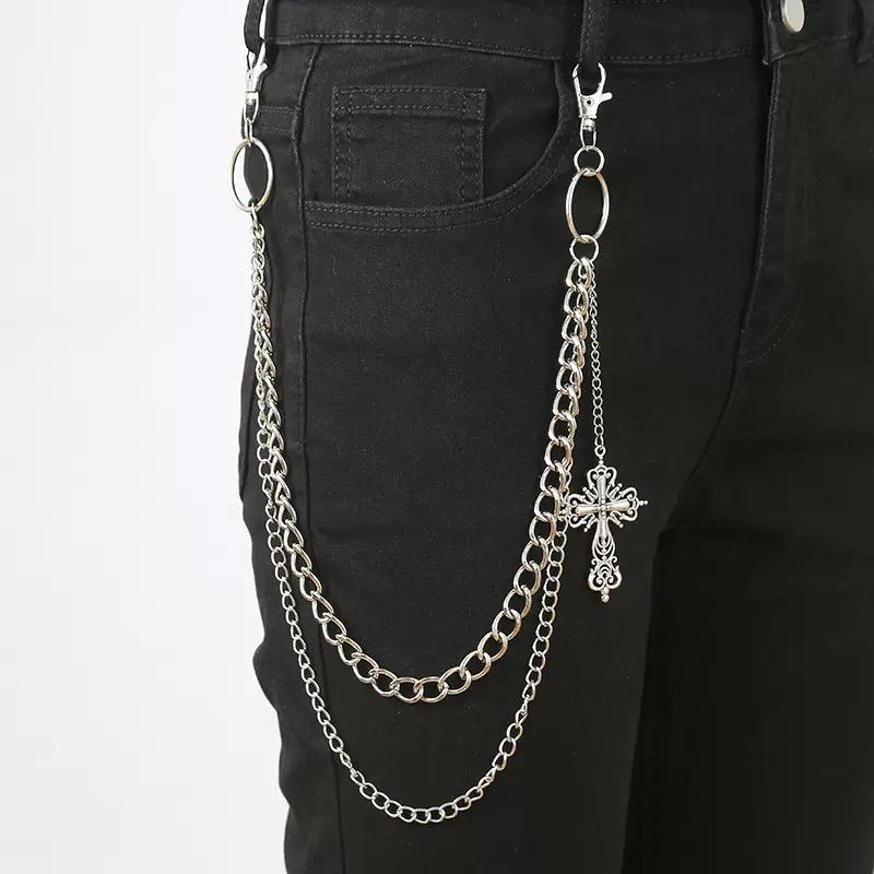 金属裤链个性嘻哈摇滚风腰部挂件欧美百搭十字架吊坠配饰厂家直销