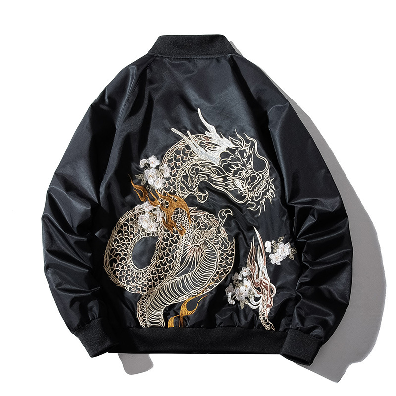 Nueva primavera y otoño hip hop hombres bordado chaqueta exterior desgaste regular manga larga Juventud Popular soporte collar chaqueta