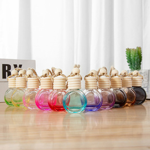 Five-Wire Cap Perfume Oblate Colorful Empty Bottle 10ml Perfume Aromatherapy Essential Oil Car Pendant Indoor Aromatherapy Bottle