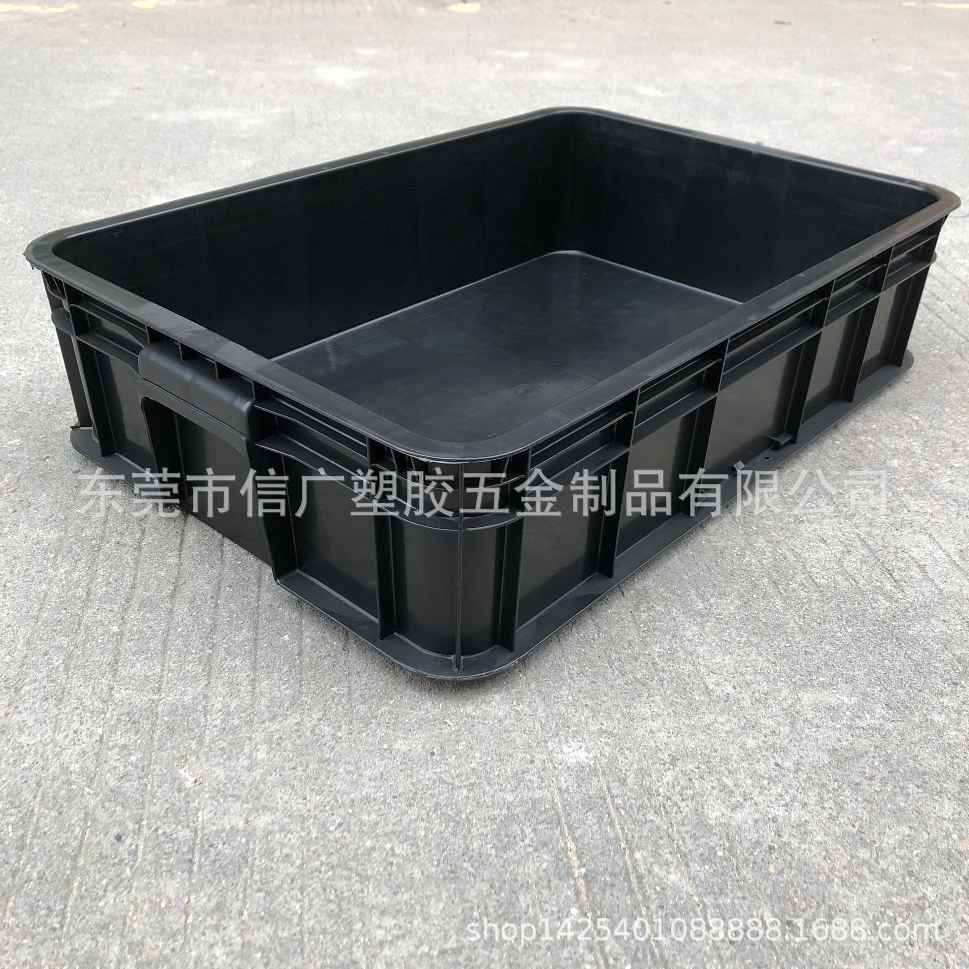 厂家可带盖黑色防静电塑料周转箱加强加厚物流箱防静电eu周转箱