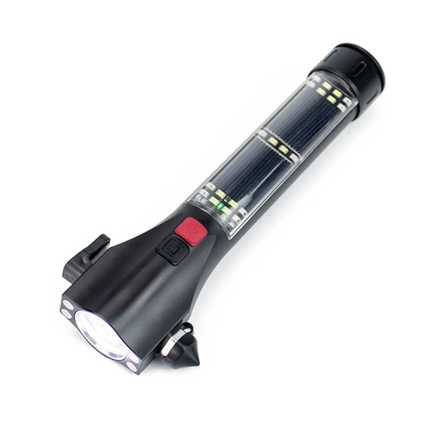 Car-Mounted Window-Breaking Hammer, Emergency Escape, UV fənərlər - gs-9036c-with-compass-solar-panel-alarm-and-built-in-battery