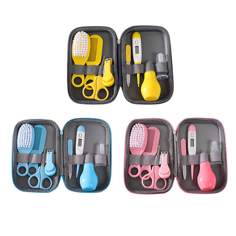 Maternity and Baby Products Wholesale Kidsren's Baby Nail Clippers 8 Eight-Piece Comb Brush Nasal Aspirator Eva Bag Care Set