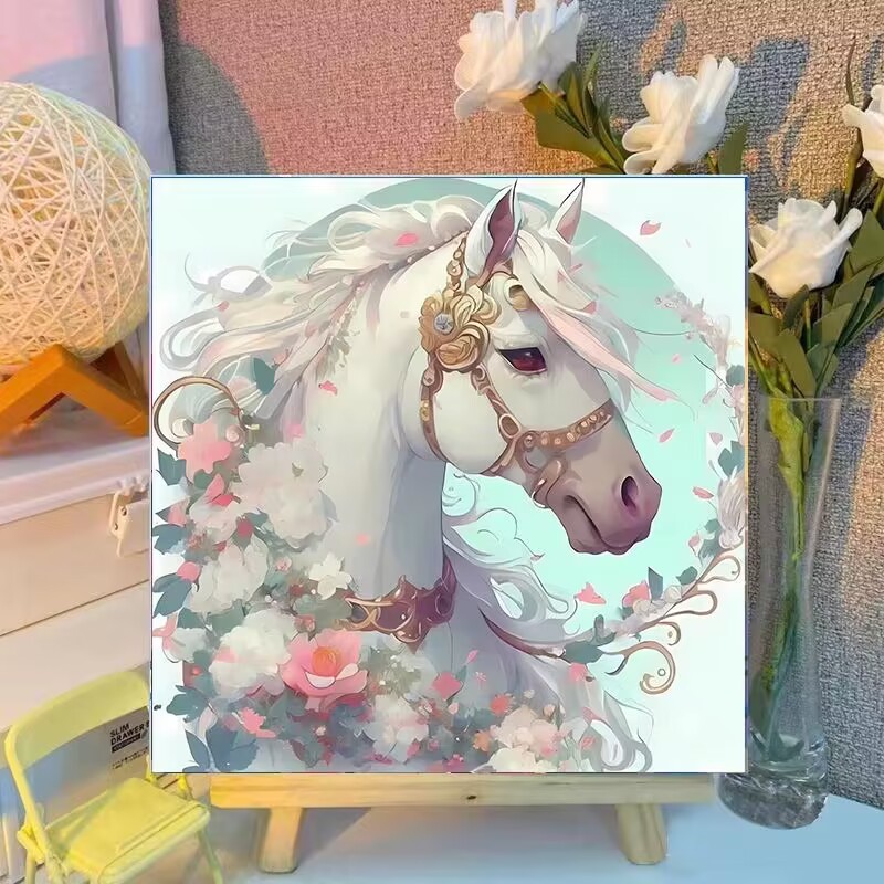 diy数字油画十二生肖手工填充填色治愈系装饰画挂画摆摊一件代发