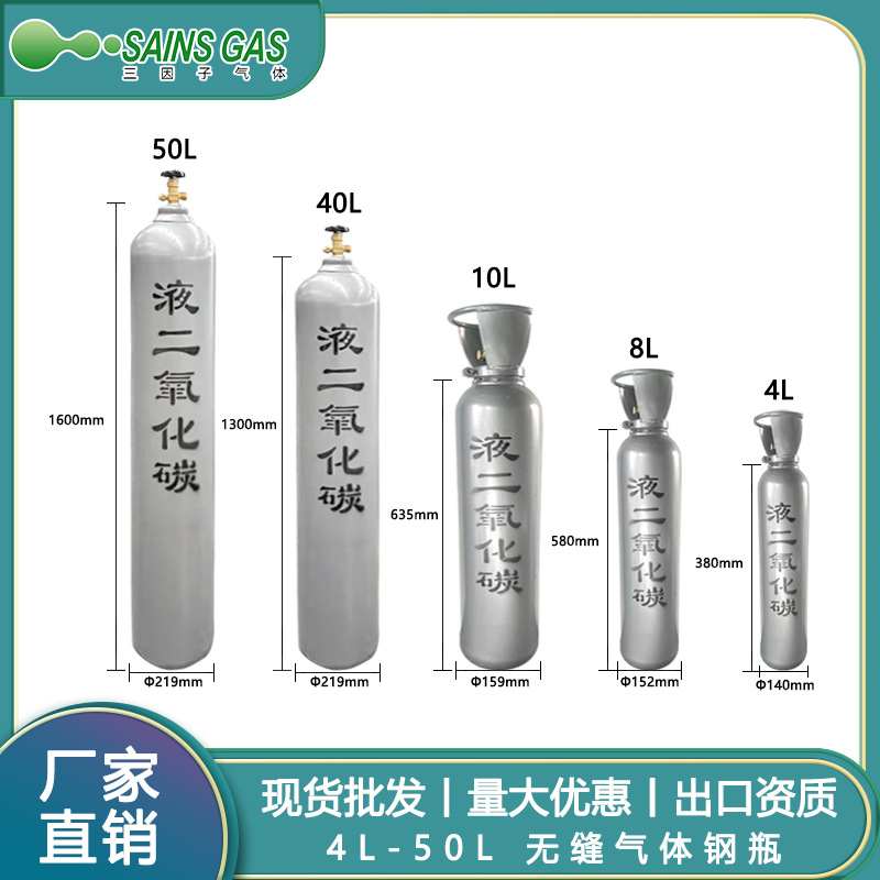二氧化碳钢瓶国标工业用气CO2气瓶发生器焊机扎啤酒小充气罐