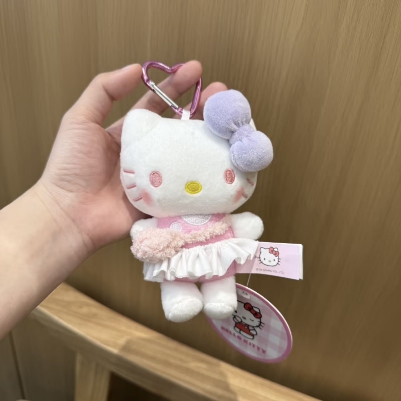 Genuino clásico KT Hello Kitty mochila bolso colgante dibujos animados lindo hellokitty llavero muñeca de felpa mujer
