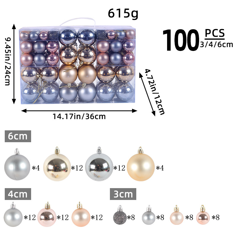 Juego de Cajas de Regalo con Bolas de Navidad de Hong Kong Love, Accesorios para Árbol de Navidad de Amazon, Caja de Regalo con Cuentas, Adornos de Bolas de Navidad