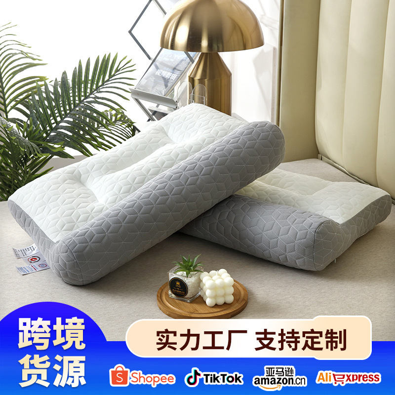 Deep Sleep Latex Anti-traction Pillow Natural Latex Breathing Fabric Neck Protection Comfortable Sleeping Pillow Core