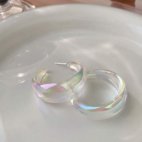  New Colorful Hong Kong Style Earrings for Women Trendy, Niche, Light Luxury, High-End, Personality, High-Profile Cold Style Earring Accessories