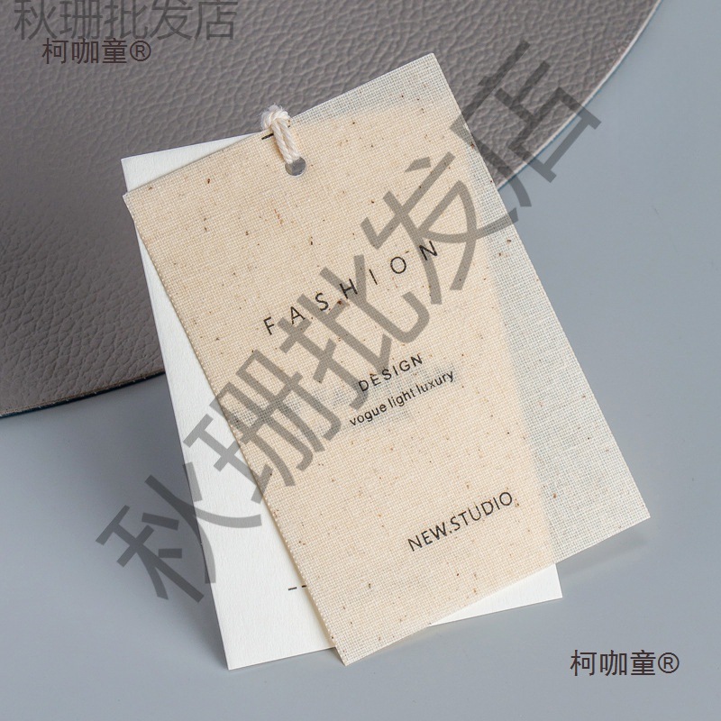 网红服装吊牌制作logo复古轻奢棉麻衣服挂牌女装商标合格证麦太保