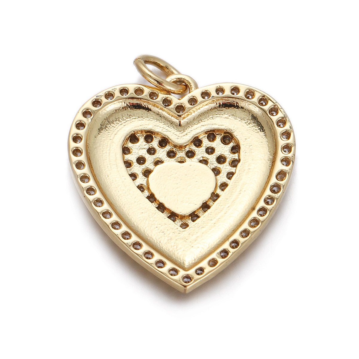 2g Weight Pendant Jewelry Making Type Gold Plated Plating Material Zircon Inlay Material 1 Piece Quantity Casual, Daily Occasion Copper Material Heart Shape Pattern Women's Gender Simple Style Style 1 Piece Copper Zircon Gold Plated Heart Shape Pendant 13