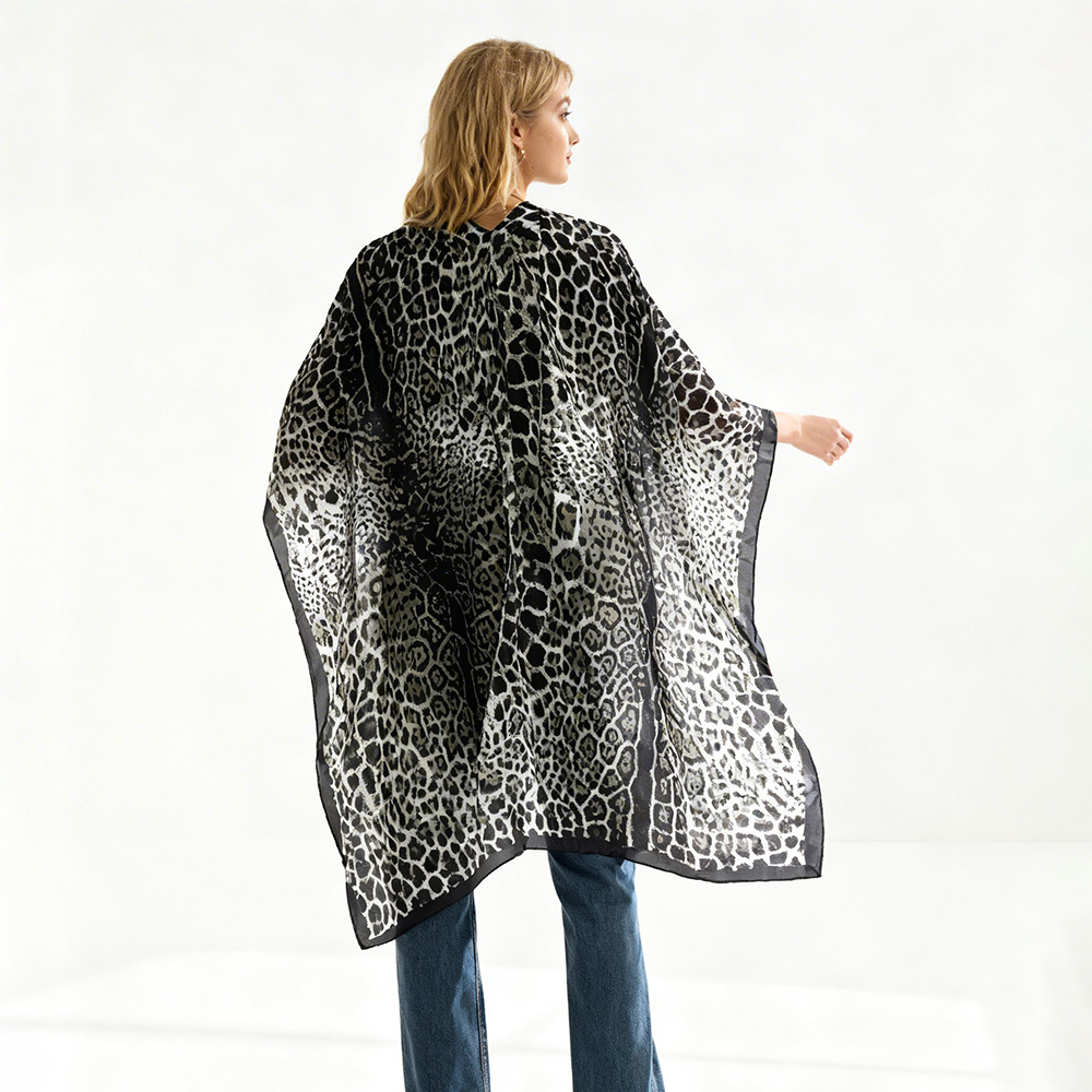 2026 estampado de leopardo moda playa diosa sexy cardigan traje de baño con camisa de mujer protector solar image 1