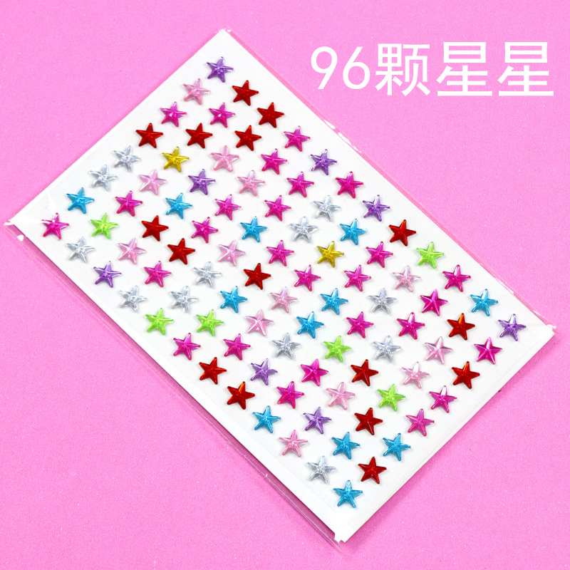 Cruz-frontera acrílico diamante amor estrella pegatinas niños DIY partido álbum teléfono móvil agua taza cristal diamante pegatinas