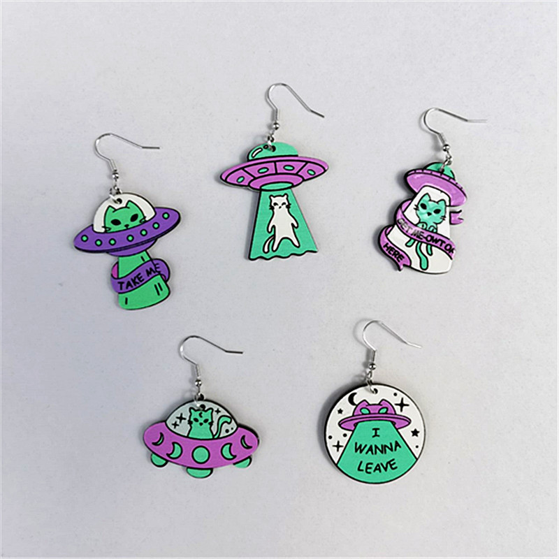 7g Weight 1 Pair Novelty Arylic Drop Earrings