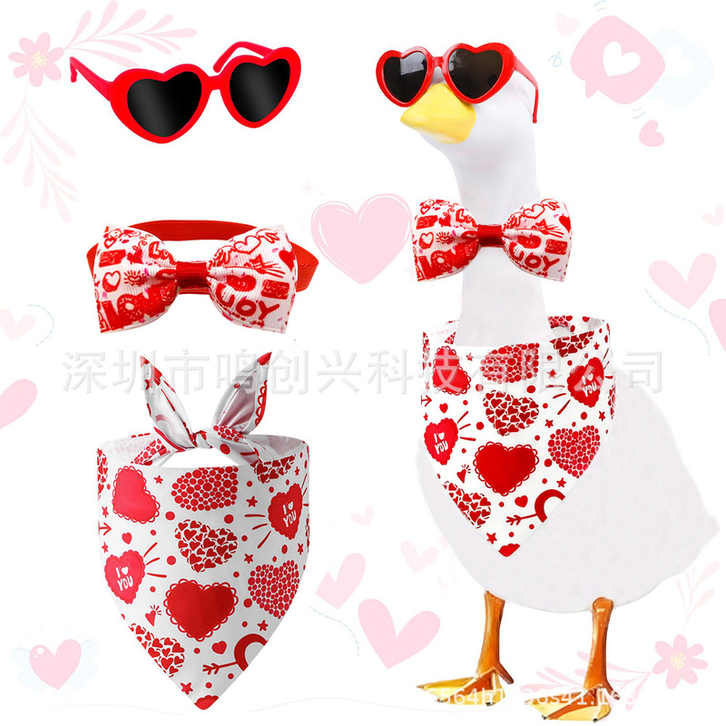 Valentine's Day Party Goose Costume Red Heart Sunglasses 23inch Porch Goose Costumes Outdoor Patio Garden Decoration Valentine's Day Party Goose Costume Red Heart Sunglasses 23inch Porch Goose Costumes Outdoor Patio Garden Decoration