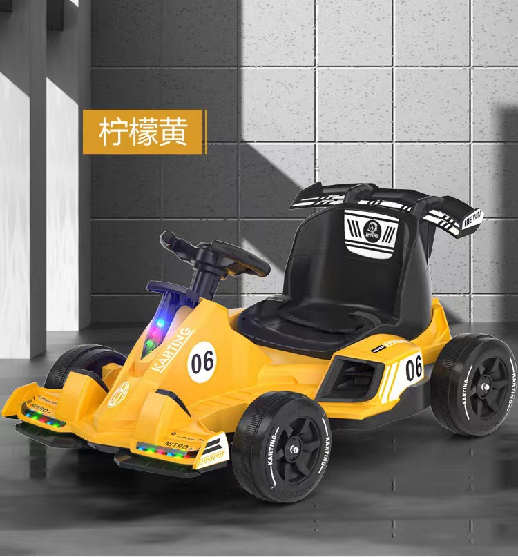Carretín de kart para niños, coche eléctrico de cuatro ruedas, coche de control remoto, coche de juguetes recargables para niños, coche para personas