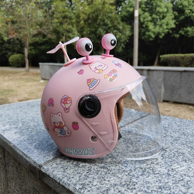 New national standard electric car helmet Motosiklet kaskı (dəbilqə) - light-pink-high-definition-long-no-15-pink-eyes-pink-windmill-childrens-autumn-and-winter-style