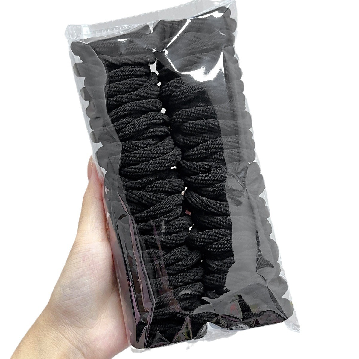 50 tiras de banda de goma de alta elasticidad, anillo de toalla sin costuras, estilo coreano, cuerda de cabeza simple y duradera, lazo para el cabello con cola de caballo alta