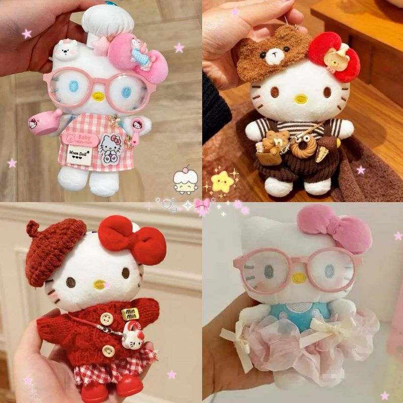 Cute Painter Kitty Doll Keychain Pendant Bag Cat Plush Doll School Bag Pendant Girl Gift