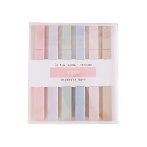 Large-capacity eye-protecting highlighter soft-tipped light-colored student key mark hand account color marker set