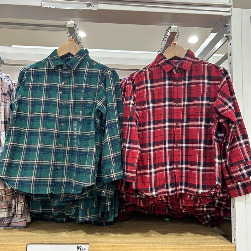 Children's Wear/Boys and Girls Flannel Plaid Shirt Long Sleeve Shirt 471384/471385/474877/474878