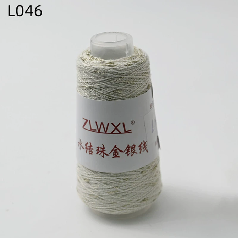 Woven silk threads handmade, 50 gram, gold and silver