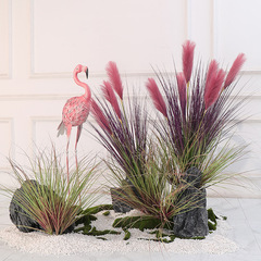 Wholesale dog tail fake grass artificial reed grass Nordic living room fake flowers wedding floor pampas grass simulated green plants