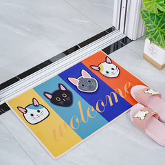 Cartoon Entrance Rugs Bedroom Cartoon Mat Living Room Home Crystal Velvet Foot Mat Bathroom Entrance Mat Absorbent