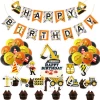 61 Engineering Vehicle Party Supplies [Flag + Cake Card + Balloon]
