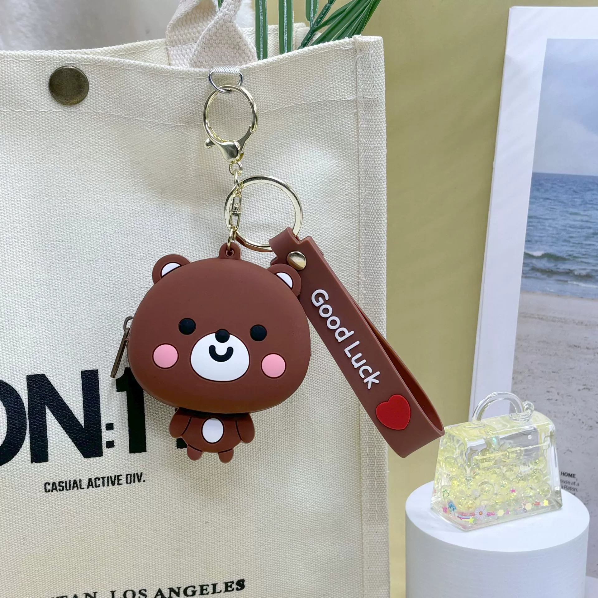 Sanrio, система хранения для любимых вещей, кошелек, ключница, милый брелок-клубника, декор для сумки