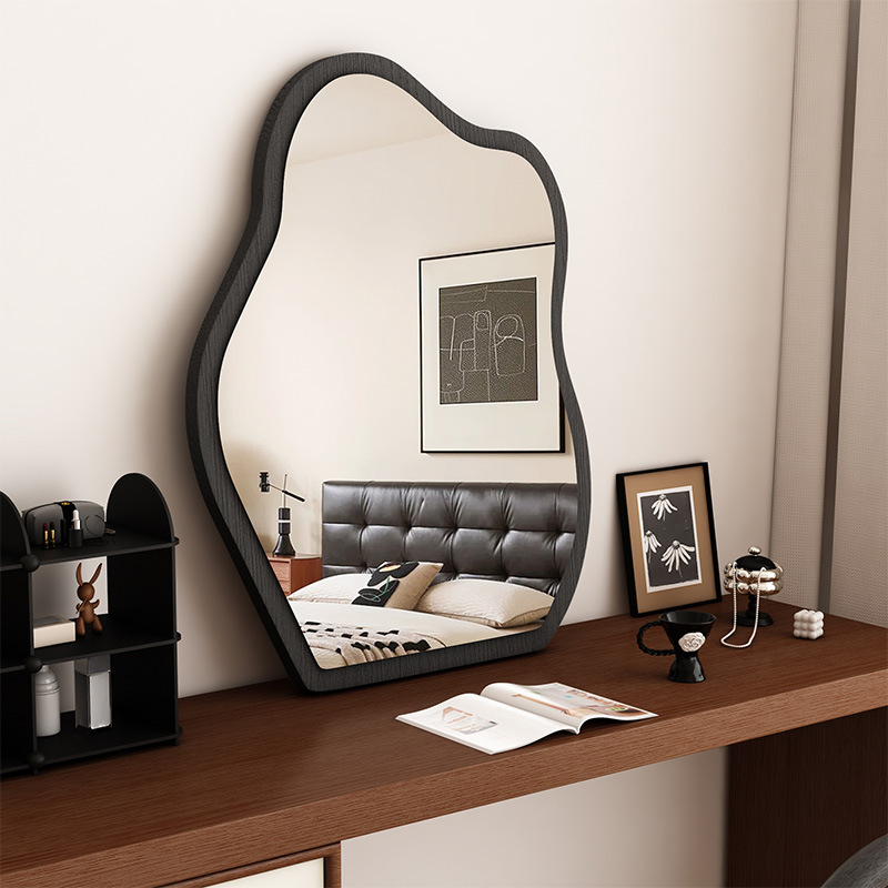 Espejo de maquillaje de estilo medieval, espejo de梳妆台, dormitorio, espejo de decoración de nubes domésticas, espejo de escritorio de belleza de escritorio colgado en pared